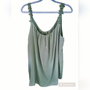 Me sage tank top with crochet straps 2x